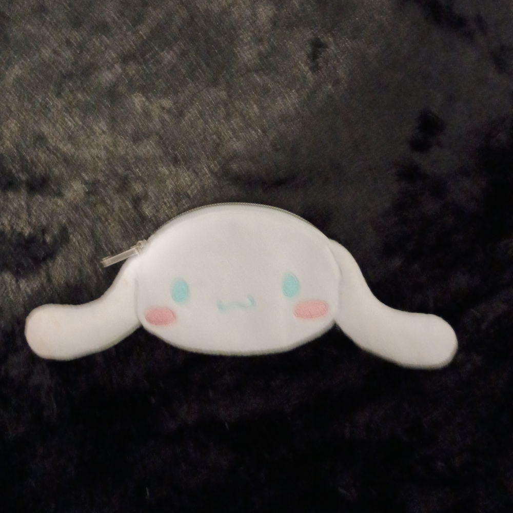 Cinnamoroll White Plush  Zipper Pouch with Pink and Blue Accents
